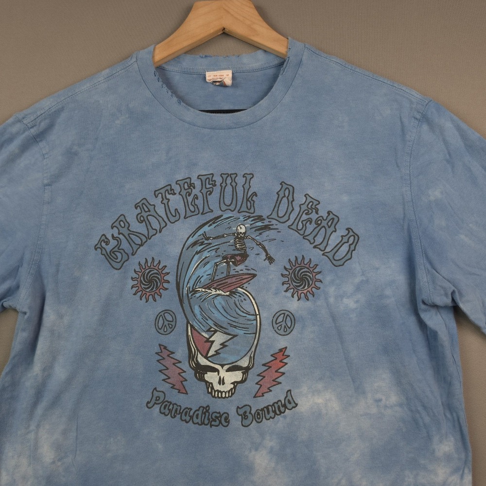 American Eagle Grateful Dead Paradise Bound Blue Tie Dye Tee Shirt Womens Size S